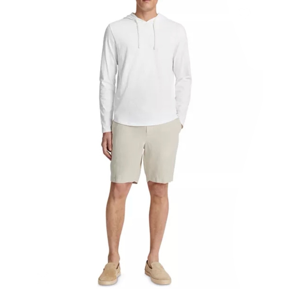 Vince Slub Cotton Popover Hoodie White Men’s Medium Slim Fit